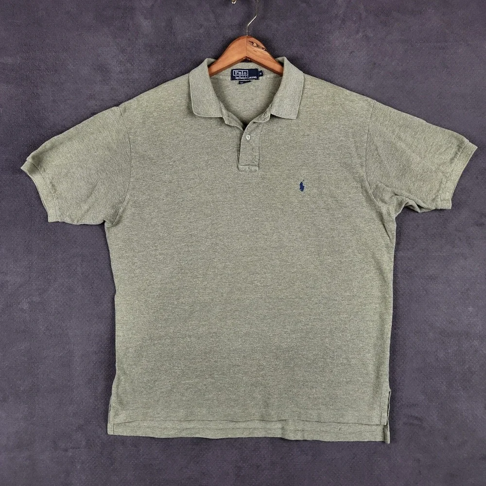 Polo Ralph Lauren Polo Shirt Mens XL Olive Green Heather Short Sleeve Cotton